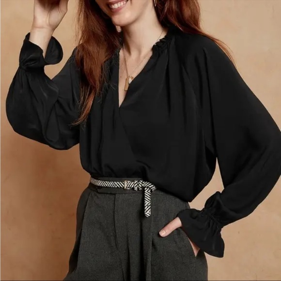 Banana Republic Tops - Banana Republic Ruffle-Neck Wrap Blouse